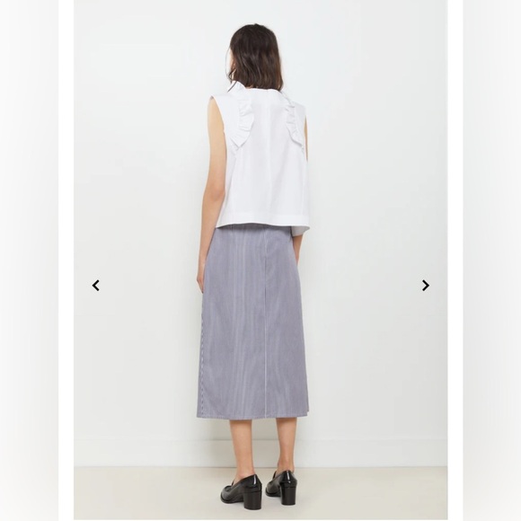 Atlantique Ascoli Red Mardi Ruffled Neck Sleeveless Blouse | Size Small (I) - Picture 9 of 13